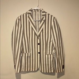 Striped Blazer in Brown and White